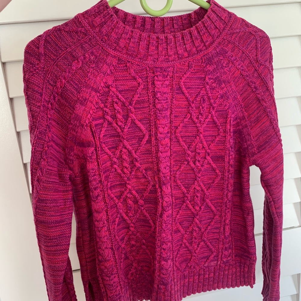 GAP fisherman’s pink and purple sweater NWOT